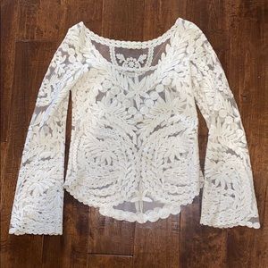 Urban Outfitters White Lace Blouse Size Small